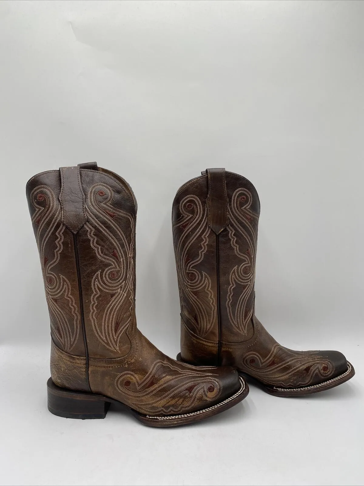 Circle G Women's Cross Embroidered Western Boots Brown Size 8M
