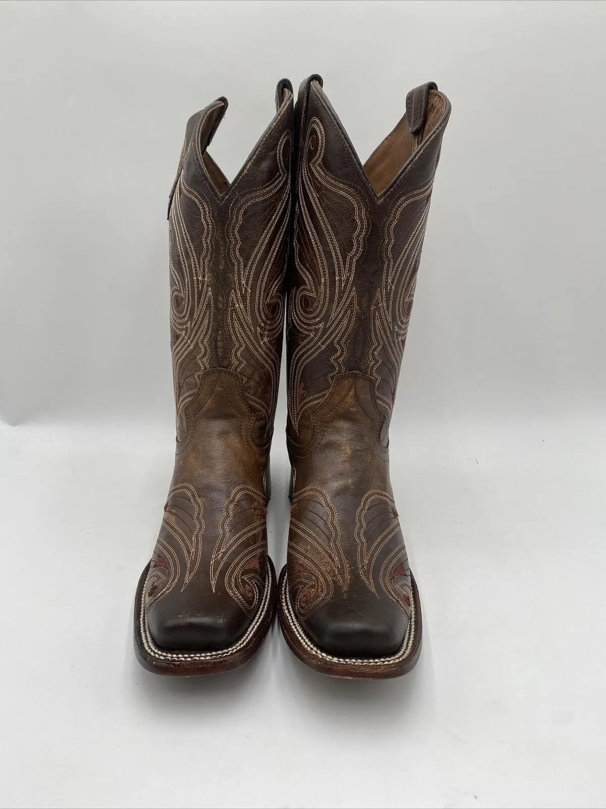Circle G Women's Cross Embroidered Western Boots Brown Size 8M