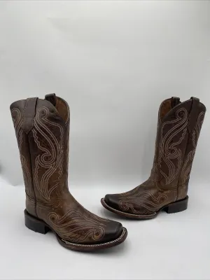 Circle G Women's Cross Embroidered Western Boots Brown Size 8M