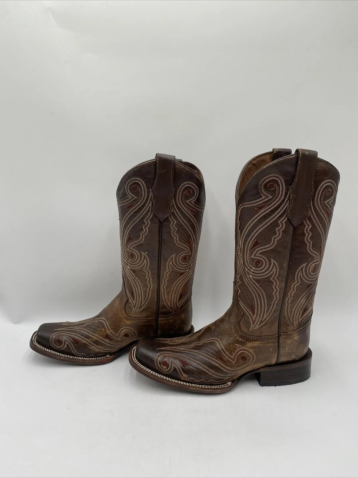 Circle G Women's Cross Embroidered Western Boots Brown Size 8M