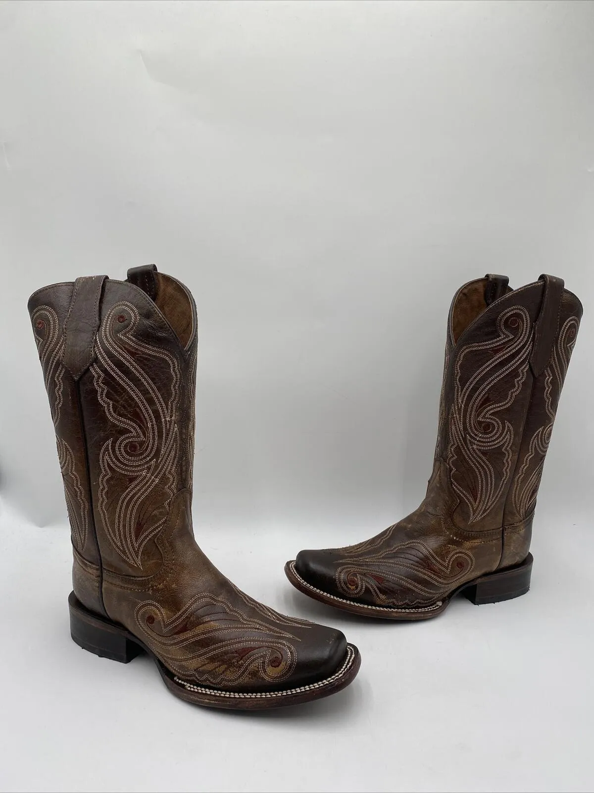 Circle G Women's Cross Embroidered Western Boots Brown Size 8M