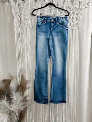 Classic mid-rise non distressed bootcut jeans