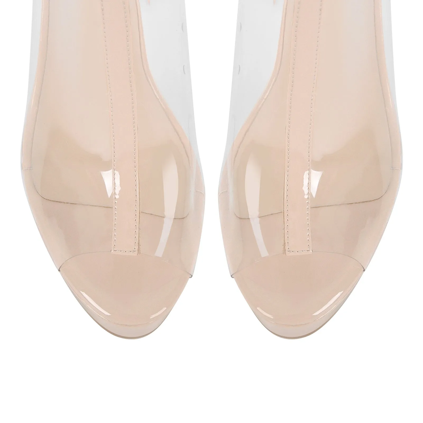 Clear Open Toe Platform Over The Knee Boots