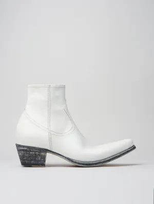 CLINT ANKLE BOOT IN DISTRESSED WHITE VACCHETTA LEATHER - Woman