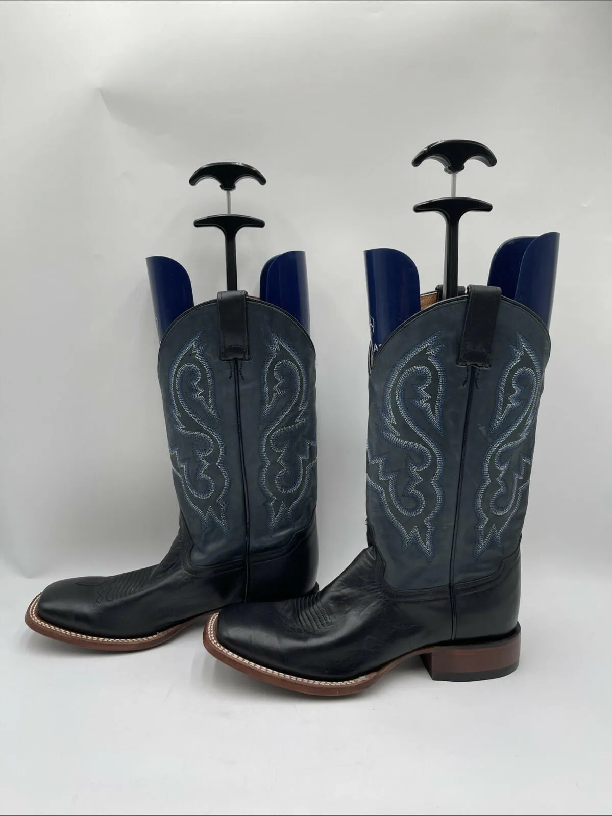 Cody James Men's Embroidered Western Boots Navy Blue/Black Size 9.5D - Very Good