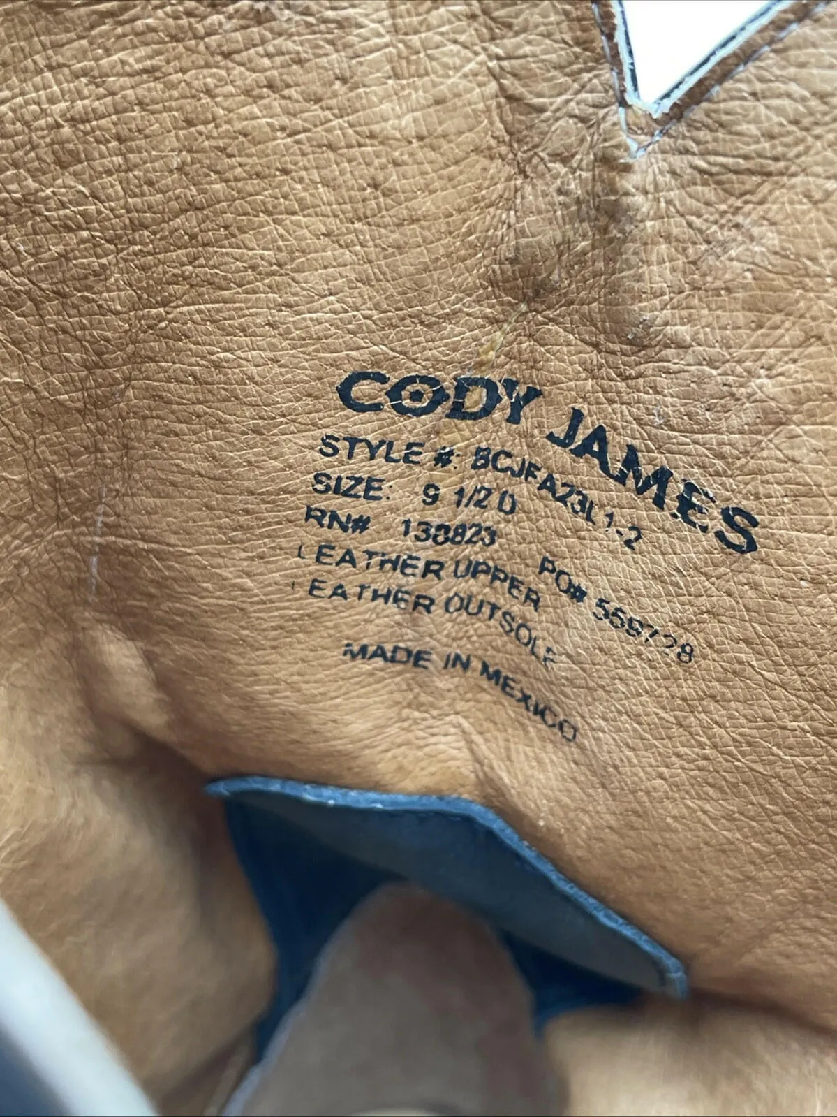 Cody James Men's Embroidered Western Boots Navy Blue/Black Size 9.5D - Very Good