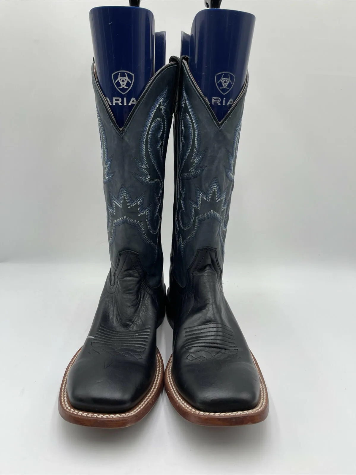 Cody James Men's Embroidered Western Boots Navy Blue/Black Size 9.5D - Very Good