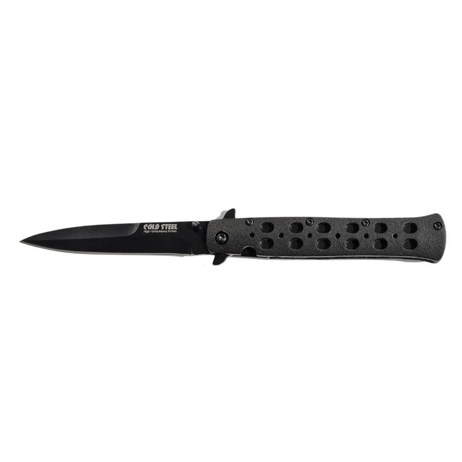 COLD STEEL BLACK STILETTO BLADE FOLDING KNIFE
