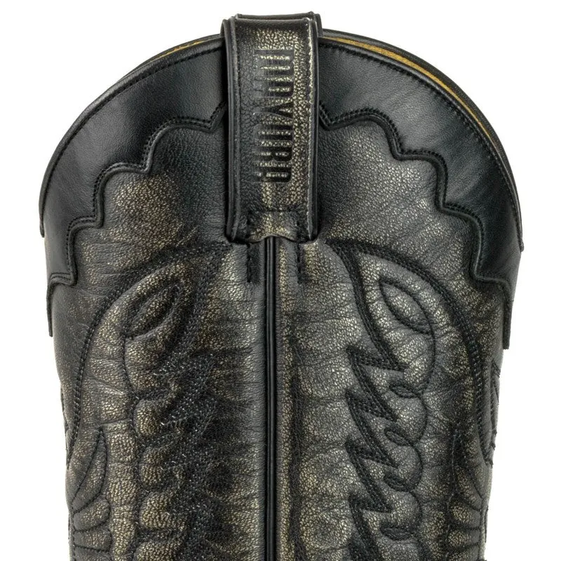 Cowboy Boots for Women and Men Handcrafted Black and Silver Grey Leather 1927 Texans