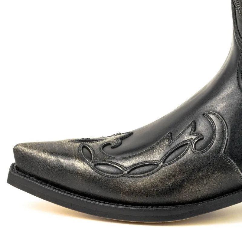 Cowboy Boots for Women and Men Handcrafted Black and Silver Grey Leather 1927 Texans