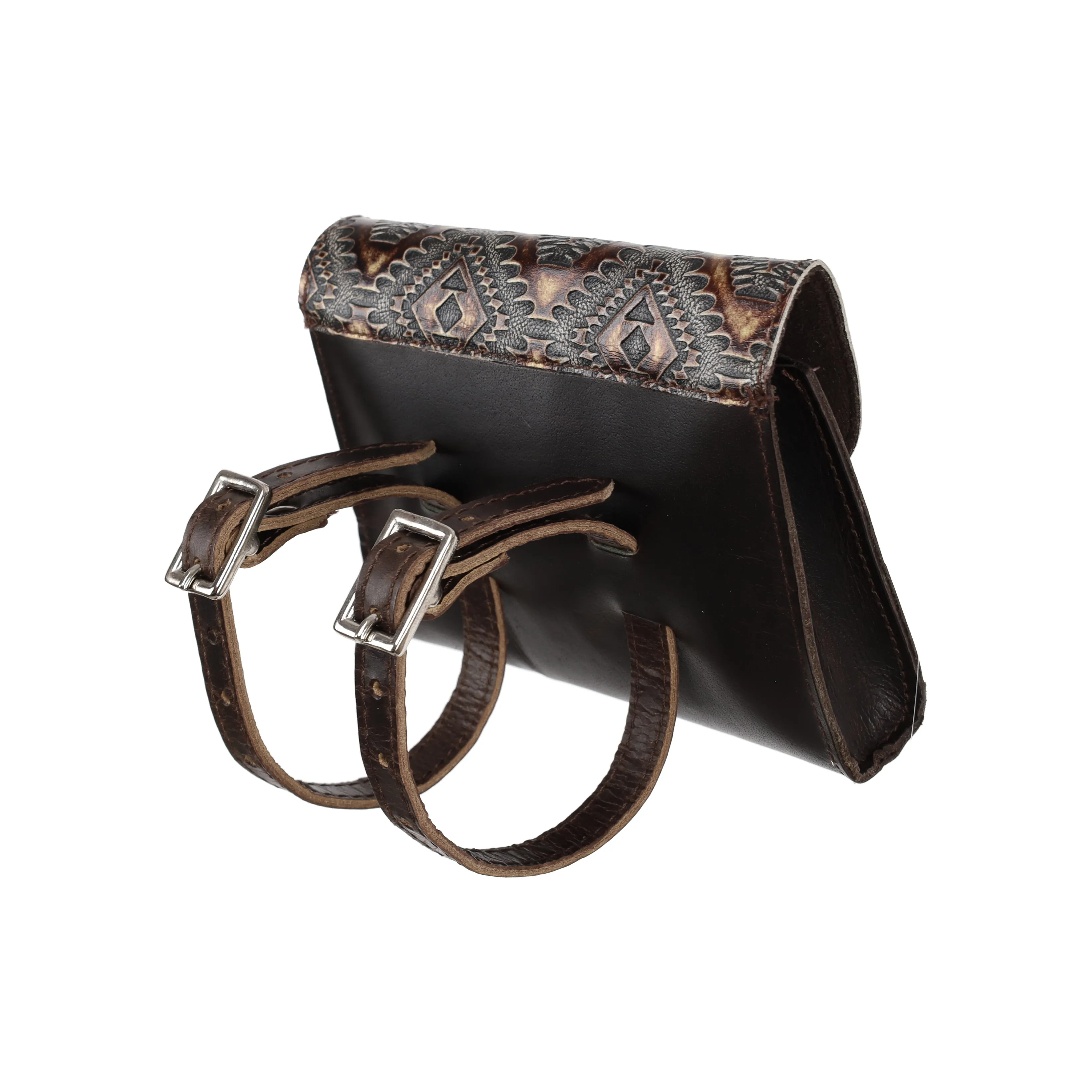 Cowboy Carving Leather Pommel Pouch