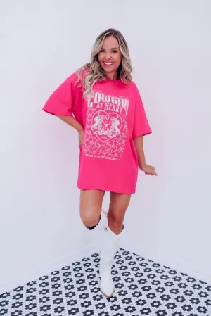 Cowgirl At Heart Graphic Tee - Pink