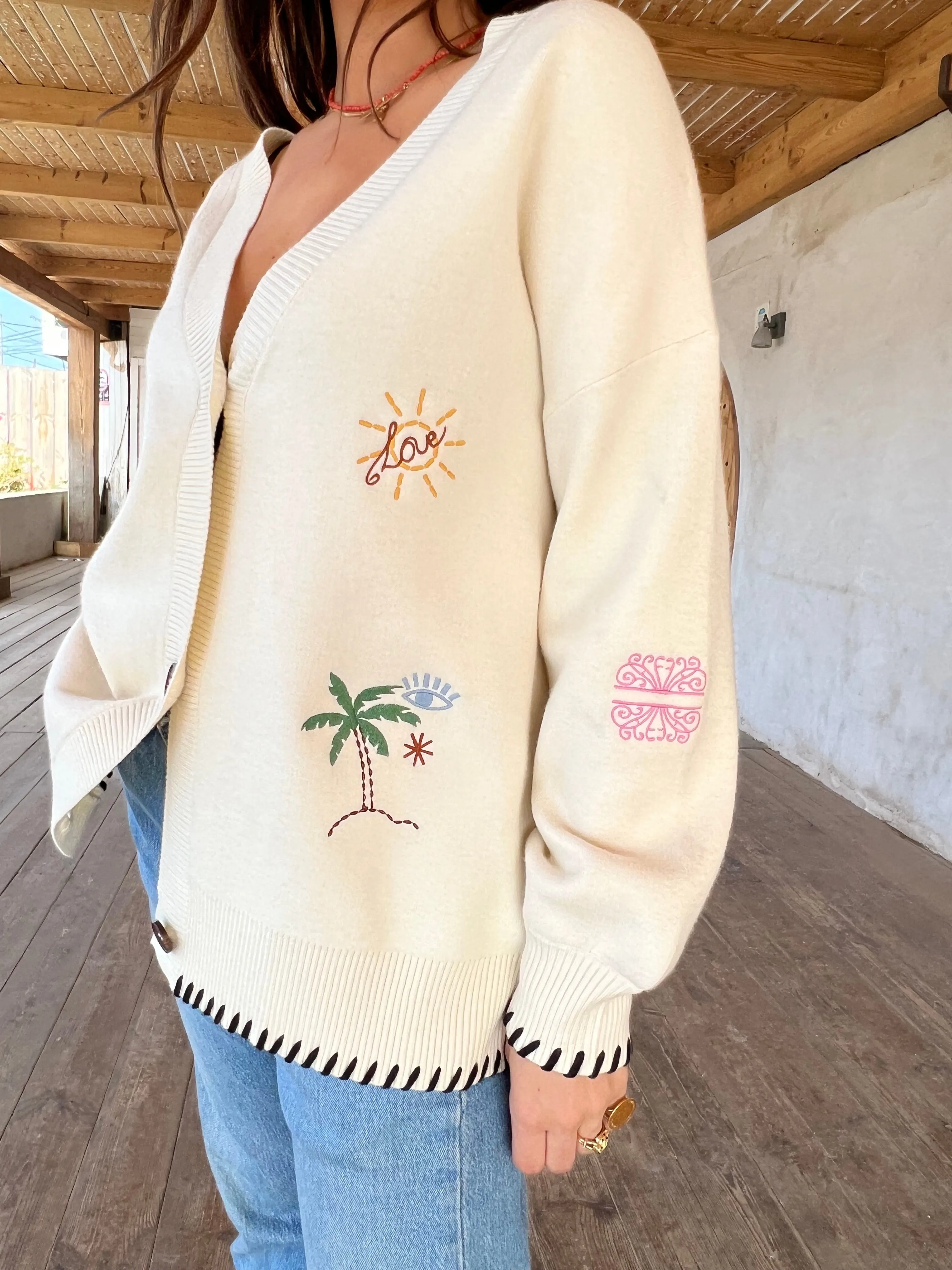 Cream Western Cardigan