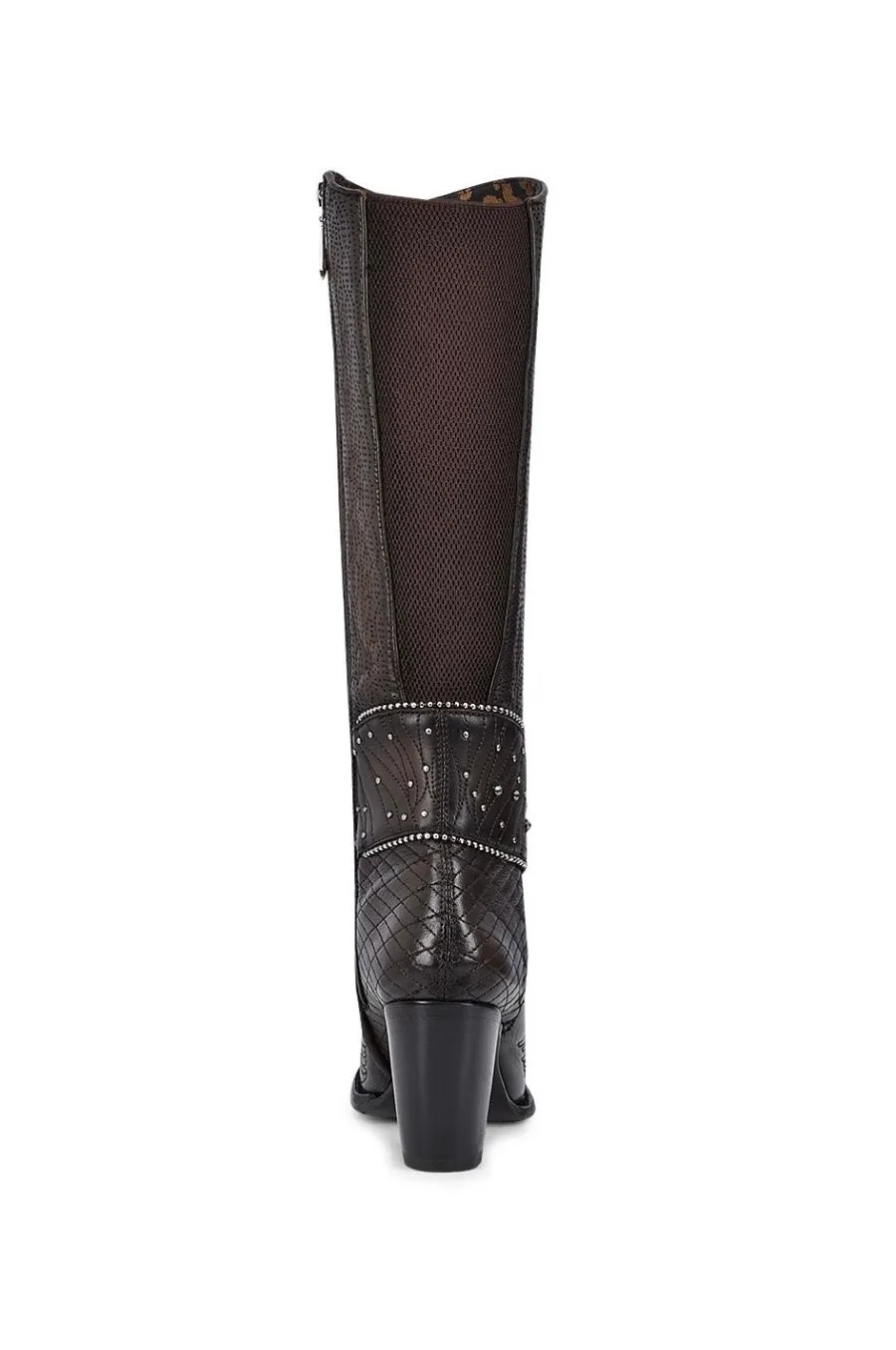 Cuadra Embroidered Dark Brown Leather Boots with Austrian crystals 3F80RS