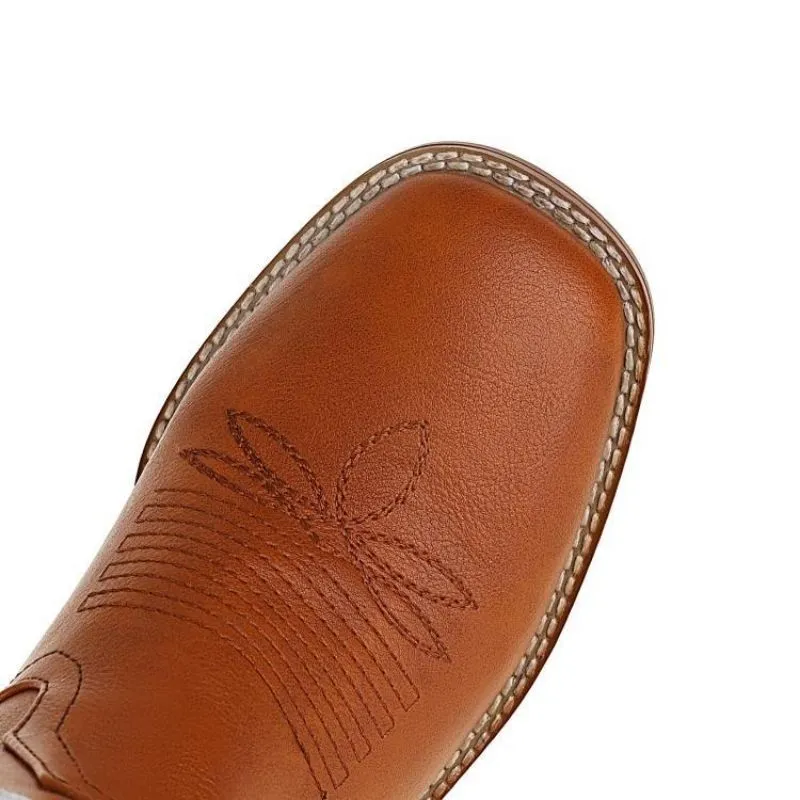 Customized Contrast Sunflower Embroidered Western Boots