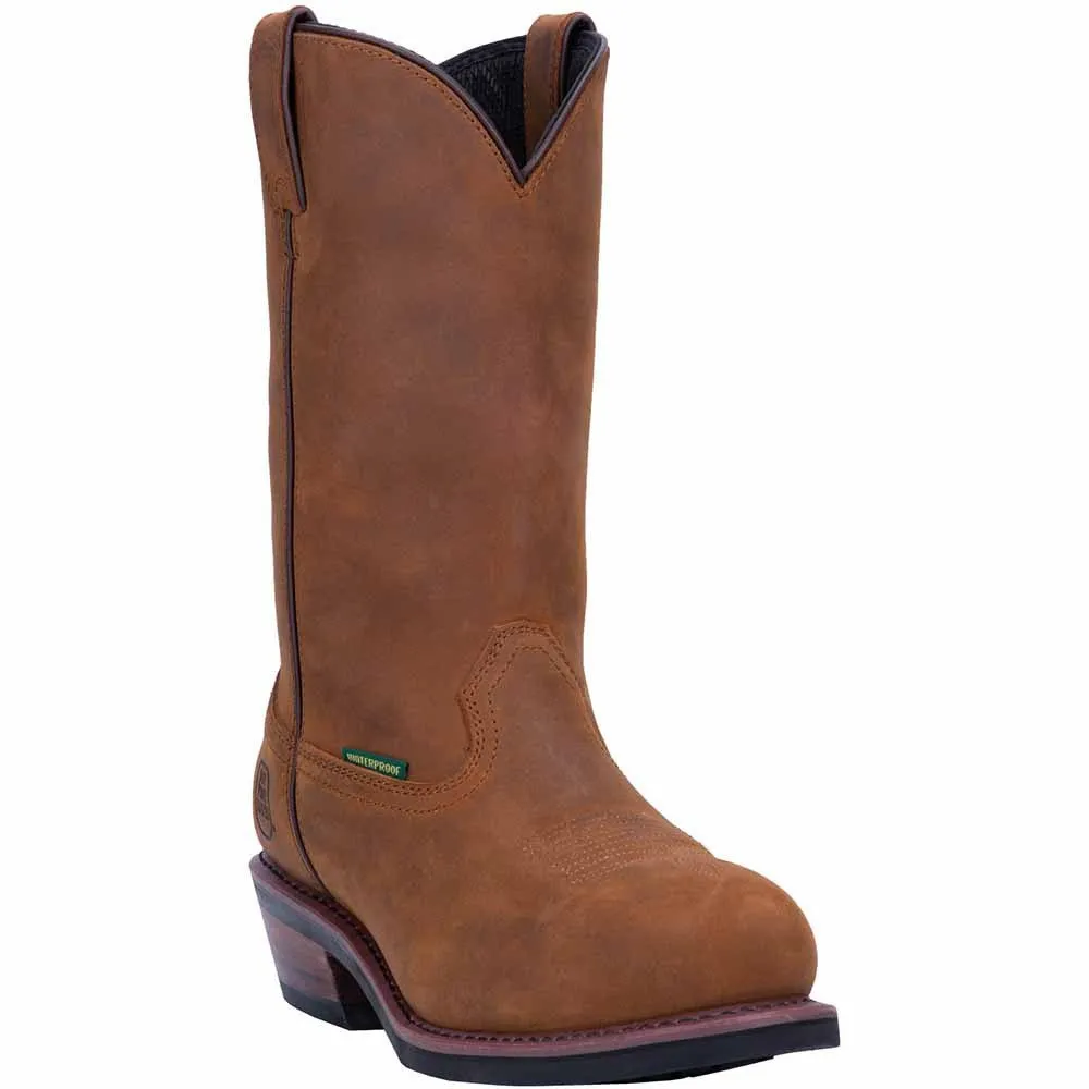 Dan Post Men’s Albuquerque 12” Round Toe Mid Brown and Tan Leather Cowboy Boot