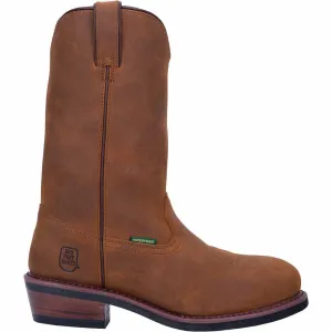 Dan Post Men’s Albuquerque 12” Round Toe Mid Brown and Tan Leather Cowboy Boot