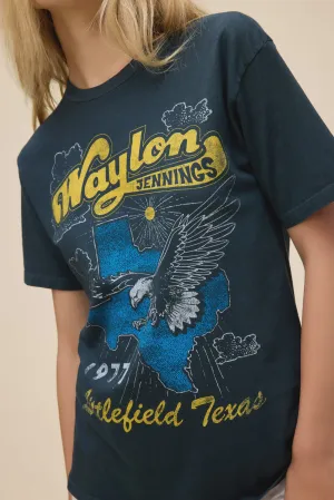 DayDreamer Waylon Jennings Littlefield Texas Weekend Tee Black