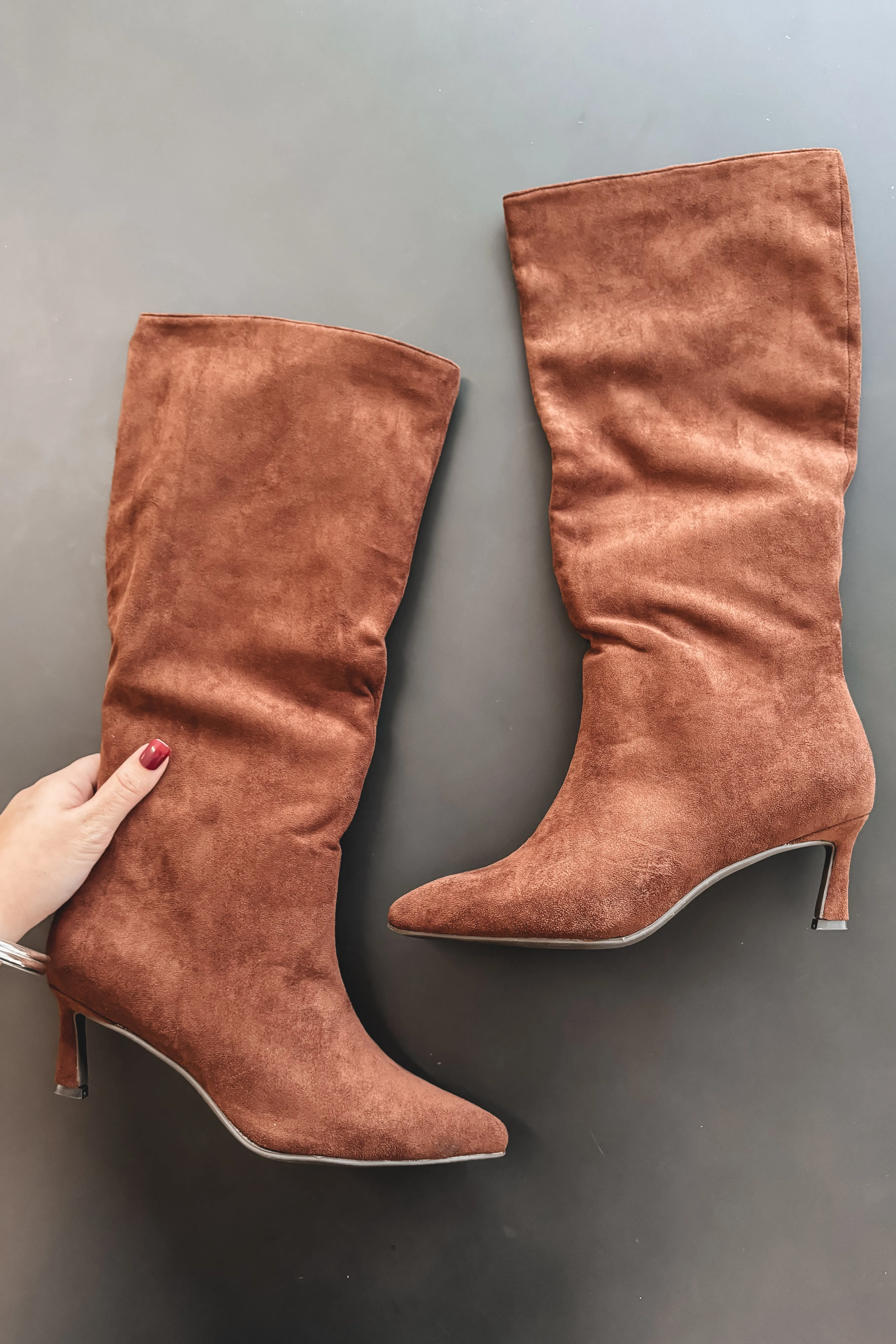 DEAL Can't Live Without Suede Pointed Toe Boot