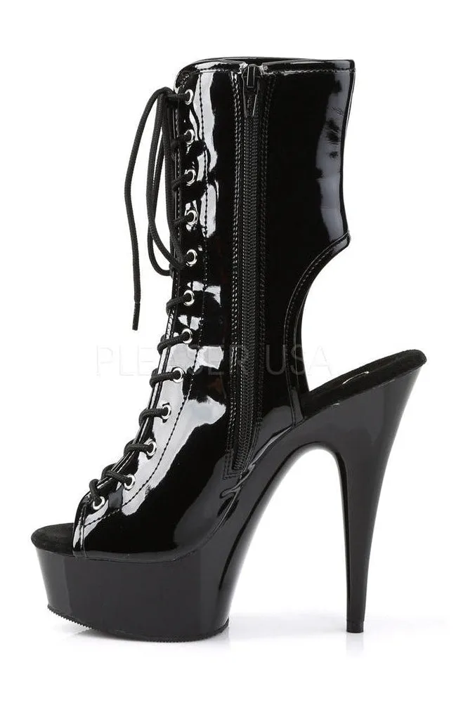 DELIGHT-1016 Platform Boot  | Black Patent