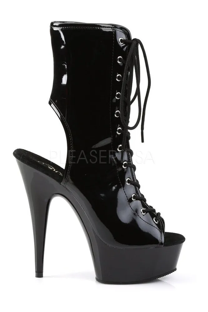 DELIGHT-1016 Platform Boot  | Black Patent
