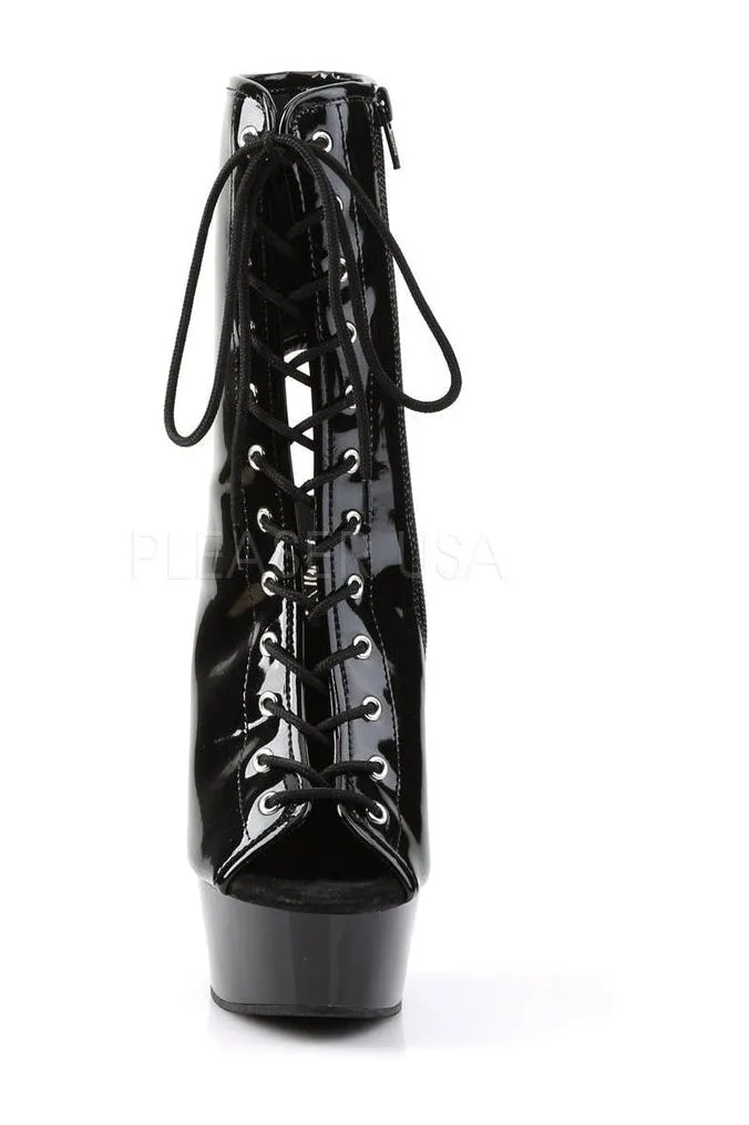 DELIGHT-1016 Platform Boot  | Black Patent
