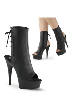 DELIGHT-1018 Platform Boot  | Black Faux Leather