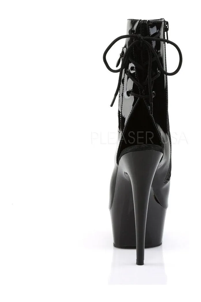 DELIGHT-1018 Platform Boot  | Black Patent