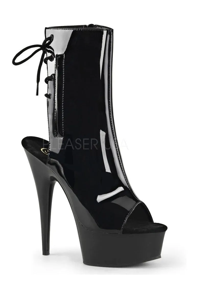 DELIGHT-1018 Platform Boot  | Black Patent