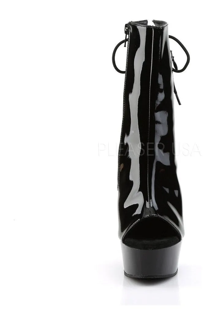 DELIGHT-1018 Platform Boot  | Black Patent