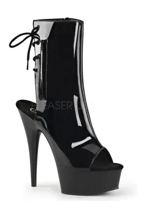 DELIGHT-1018 Platform Boot  | Black Patent