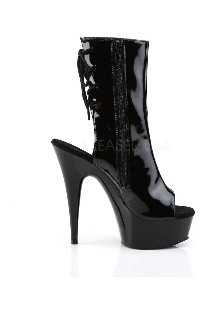 DELIGHT-1018 Platform Boot  | Black Patent