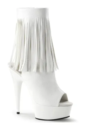 DELIGHT-1019 Platform Boot  | White Faux Leather
