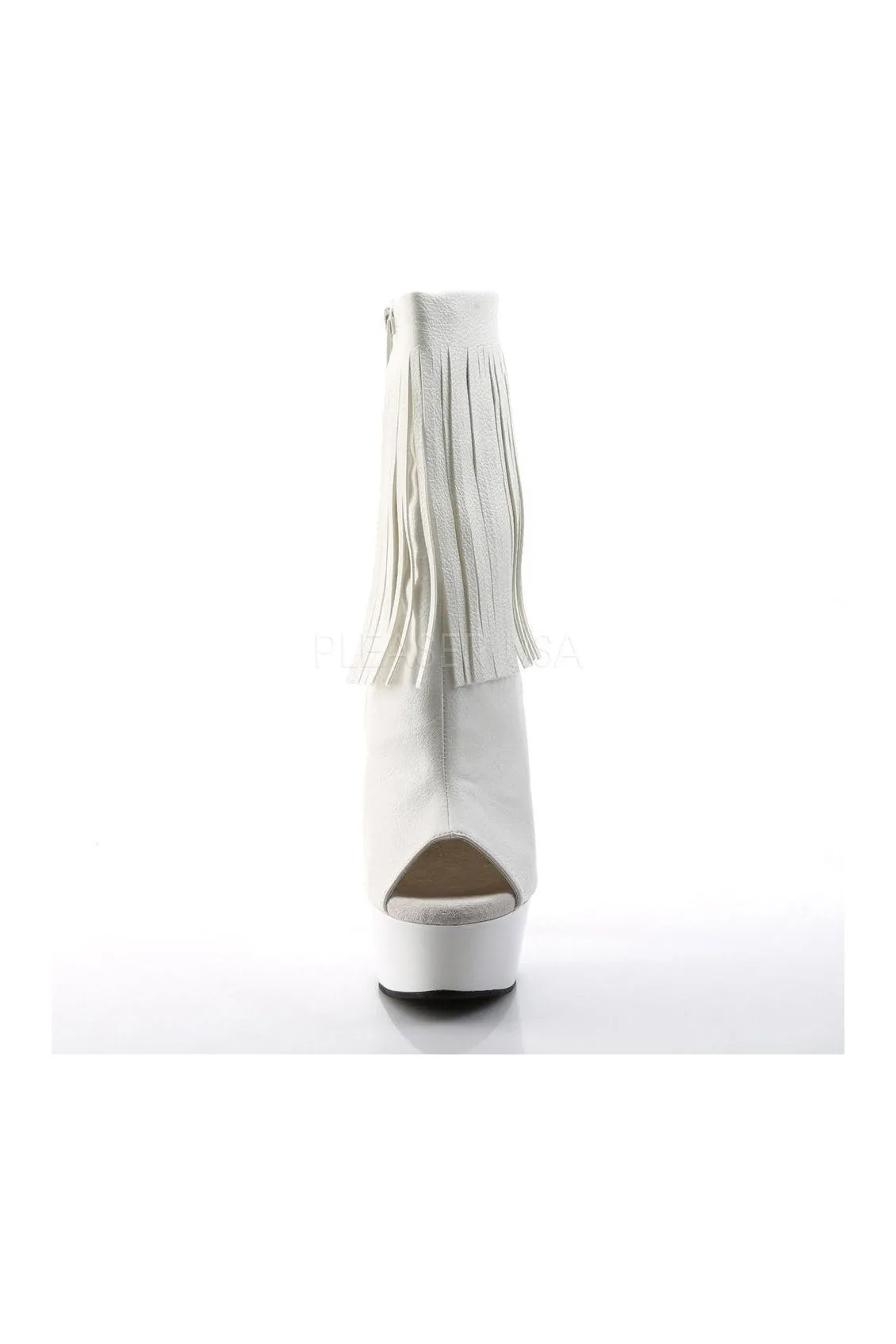 DELIGHT-1019 Platform Boot  | White Faux Leather