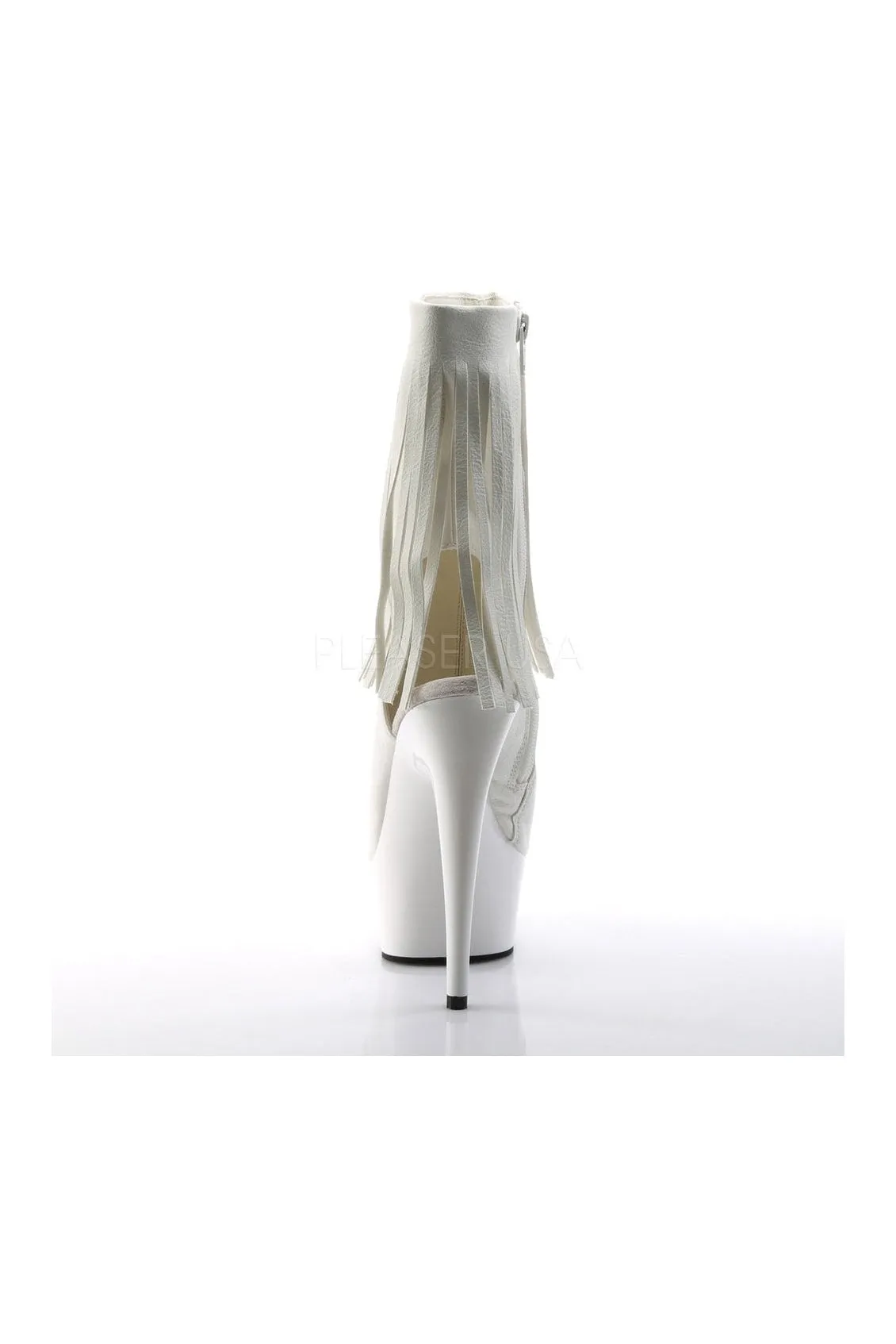 DELIGHT-1019 Platform Boot  | White Faux Leather