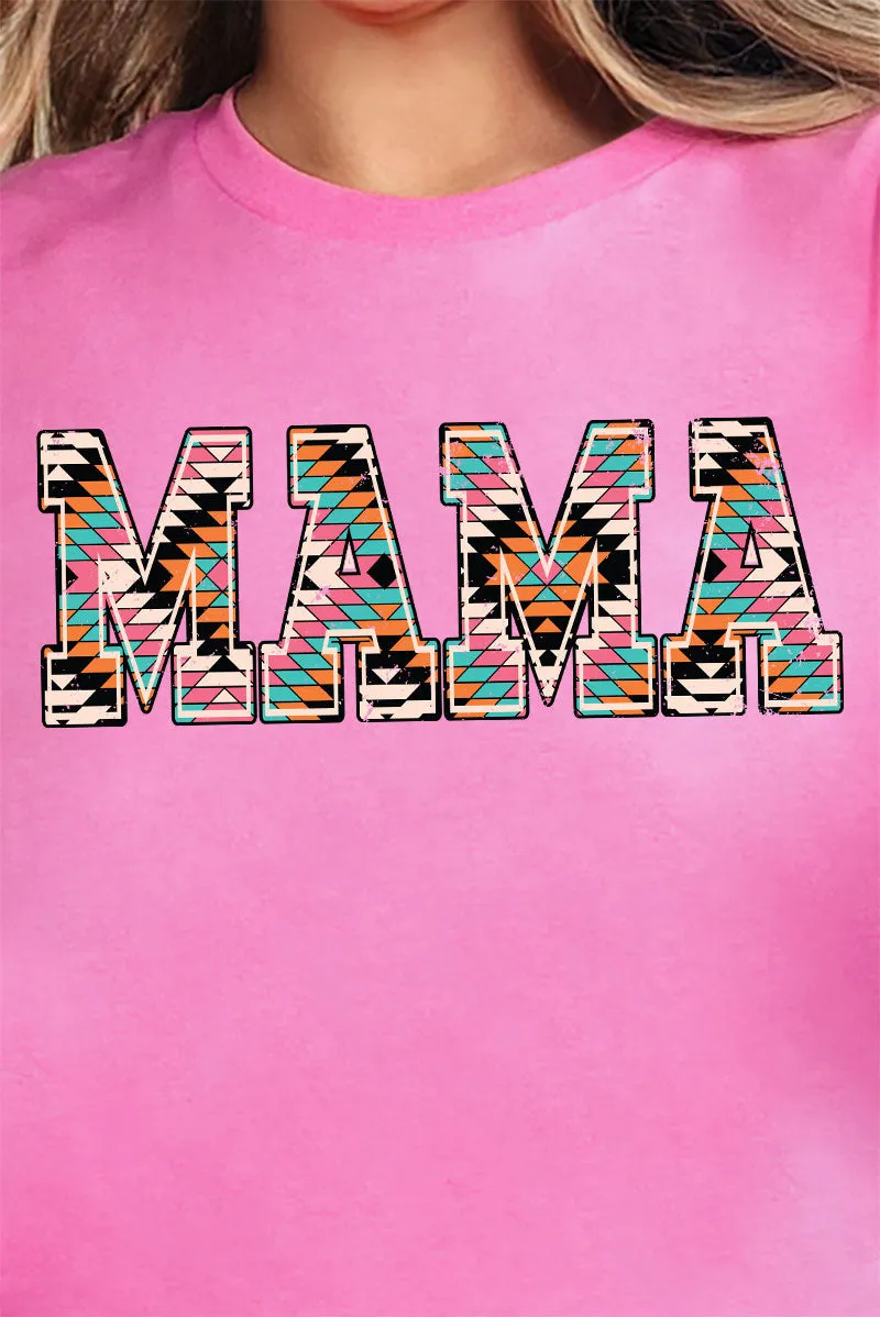 Distressed Aztec Mama Short Sleeve Relaxed Fit T-Shirt