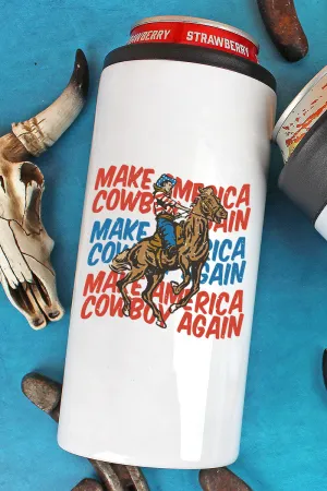 Distressed Make America Cowboy Again Stainless Steel Slim Hugger