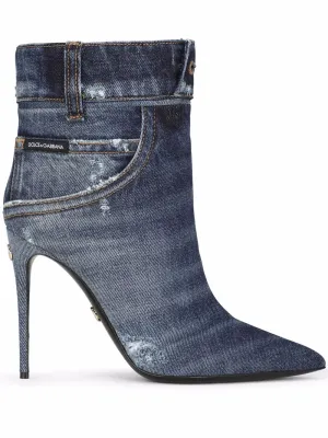 Dolce & Gabbana patchwork-denim ankle boots