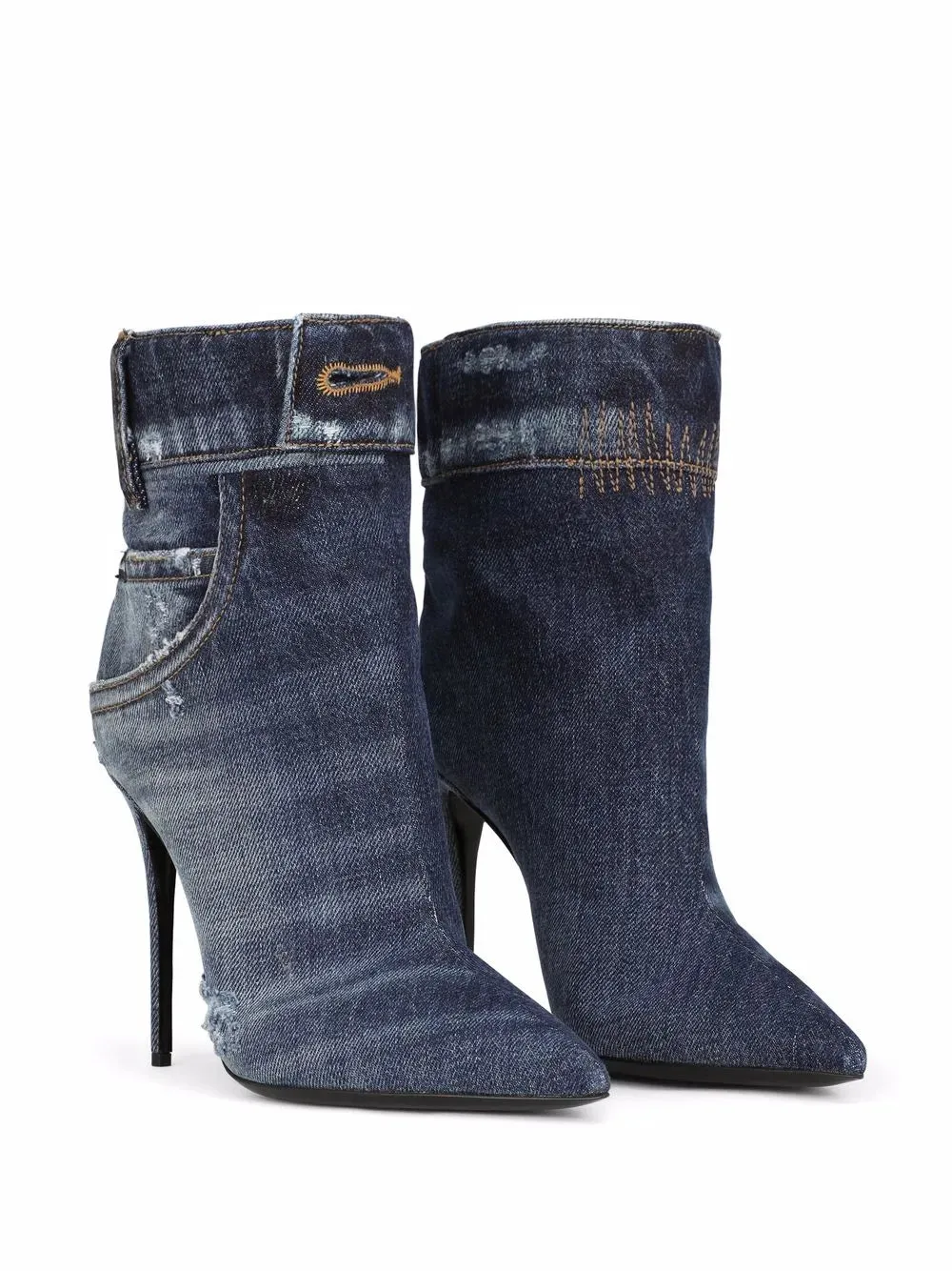 Dolce & Gabbana patchwork-denim ankle boots