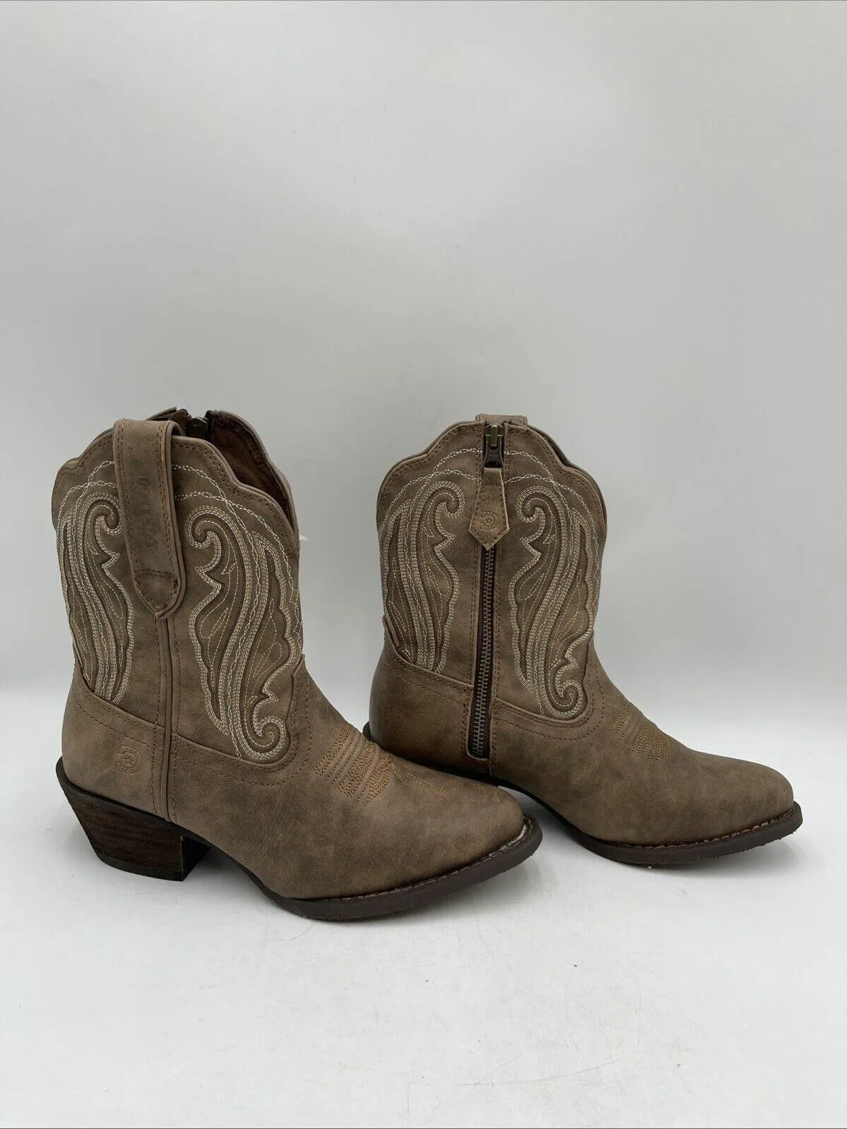 Durango Women's Crush Distressed Shortie Western Boots Brown Size 6.5M - Very Good