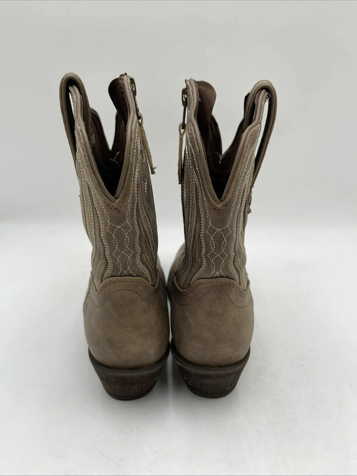 Durango Women's Crush Distressed Shortie Western Boots Brown Size 6.5M - Very Good