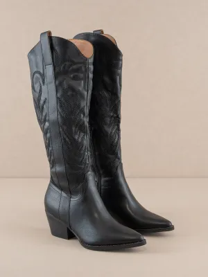 Elle Cowgirl Boots -Black