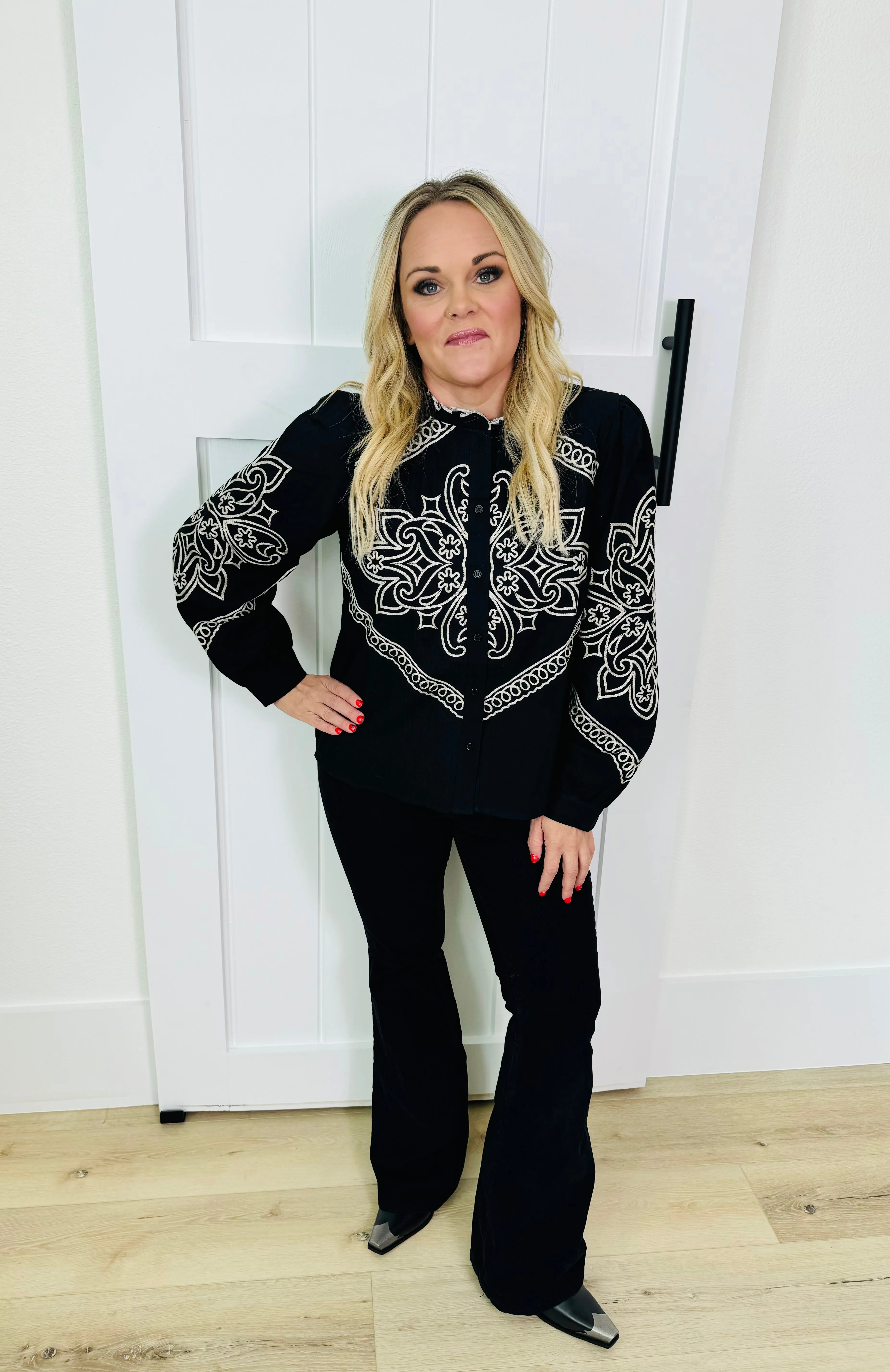 Embroidered Western Top