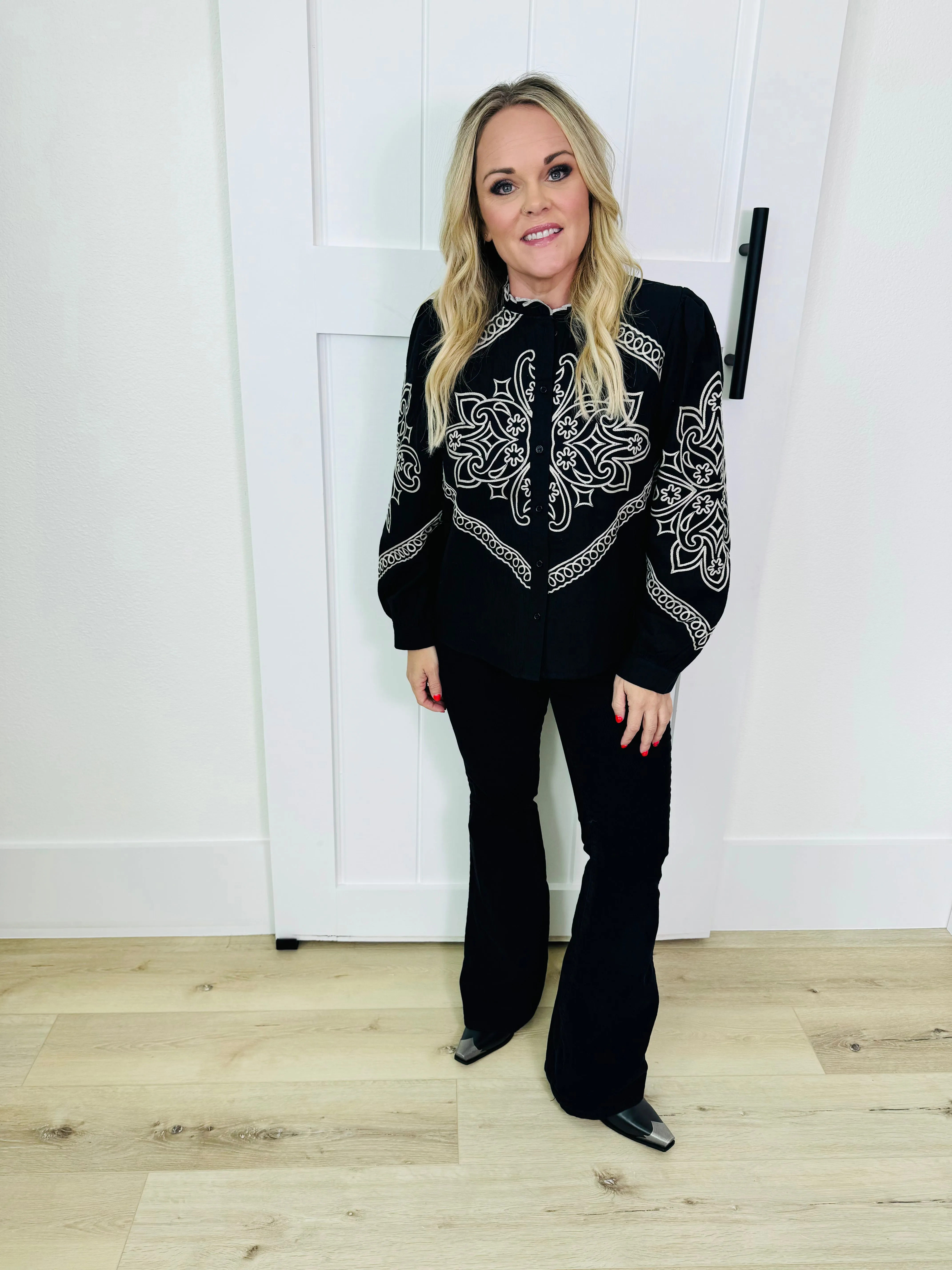 Embroidered Western Top