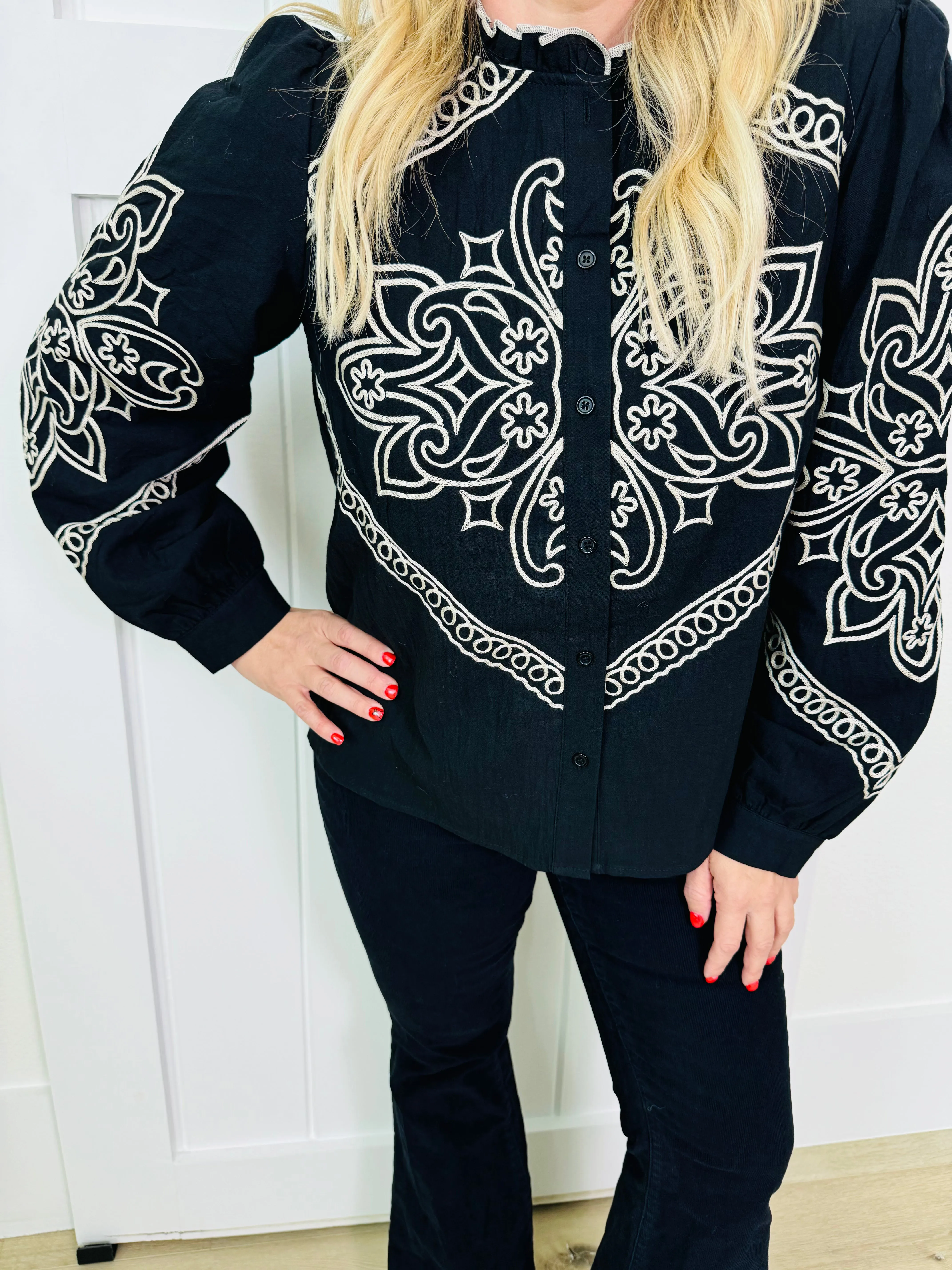 Embroidered Western Top