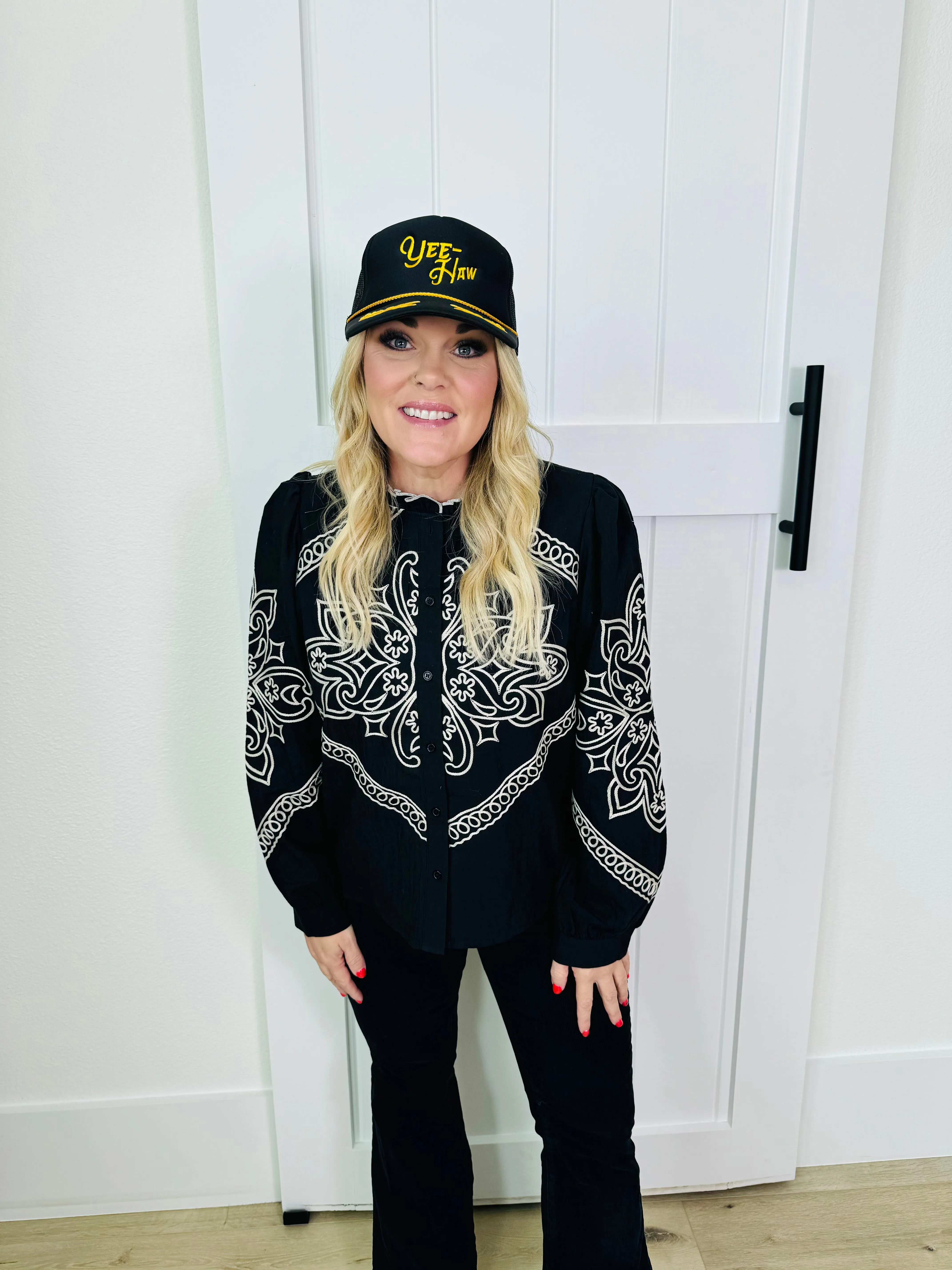 Embroidered Western Top