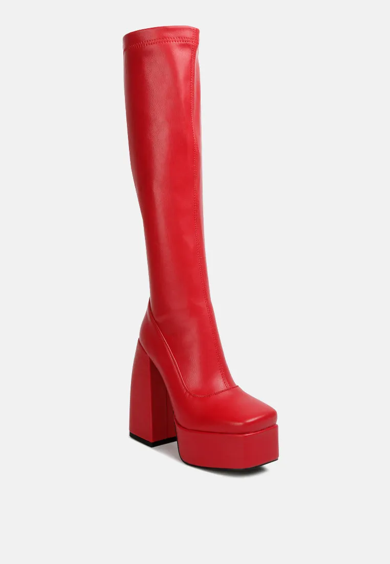 Fanning Platform Long Boots By Ruw
