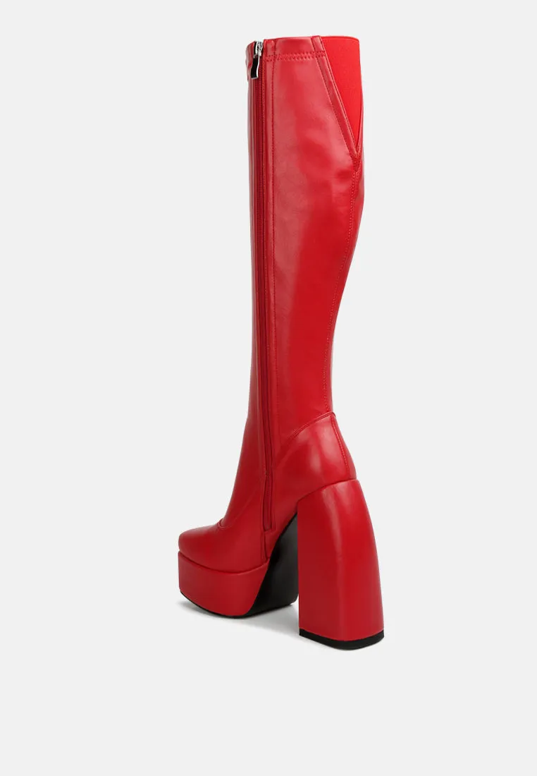 Fanning Platform Long Boots By Ruw