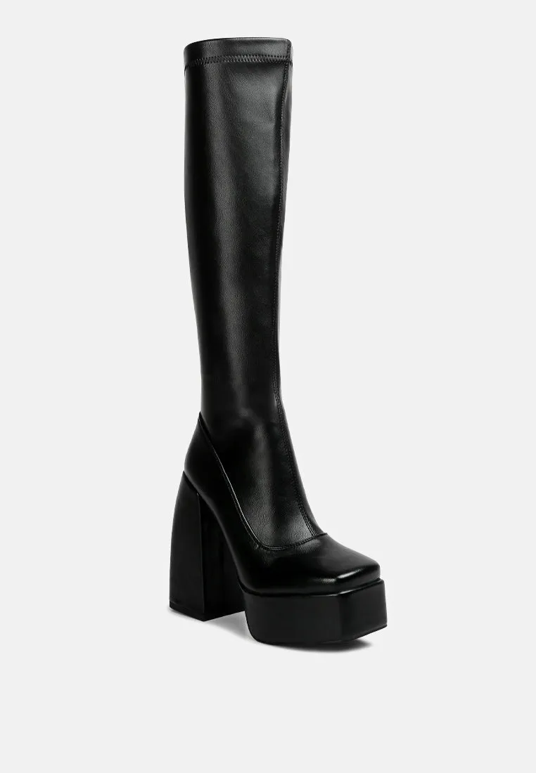 Fanning Platform Long Boots By Ruw