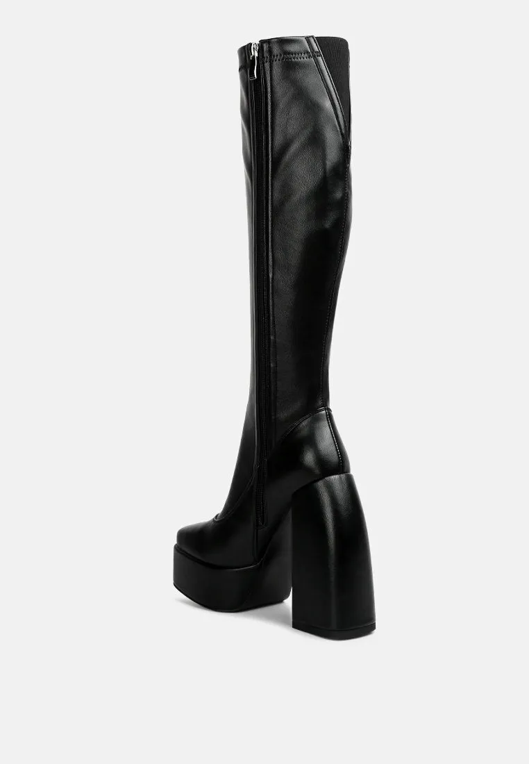 Fanning Platform Long Boots By Ruw